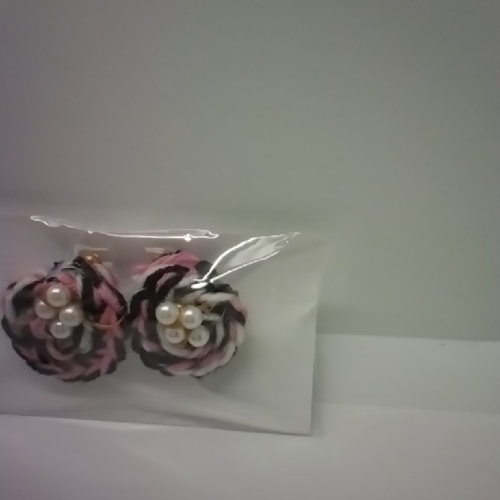 Lorena Espinoza Design Pink and Black Earrings